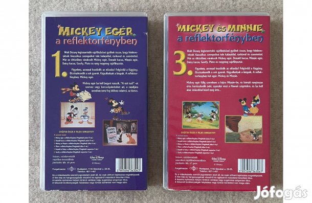 Disney VHS - Mickey Egér a reflektorfényben 1. és 3. Ritkaság!!!