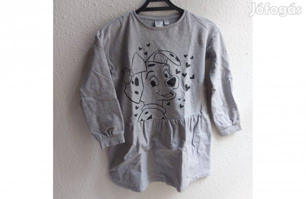 Disney márkájú 122/128-as hosszúujjú szürke, kislány tunika