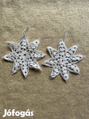 Dísz - horgolt csillag karácsonyfa dísz