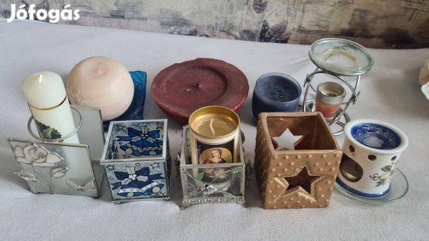 Dísz-és illatgyertya tartó és belevaló csomag