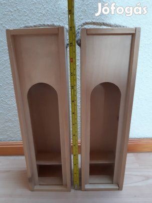 Díszdoboz fa bortartó állvány 2 db egyben