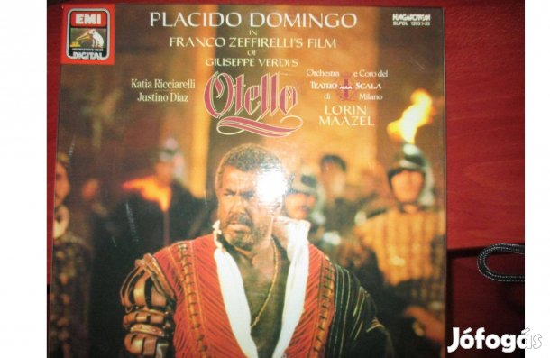 Díszdobozos Placido Domingo Otello bakelit hanglemez album eladó