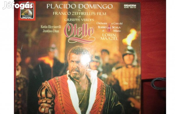 Díszdobozos Placido Domingo Otello bakelit hanglemez album eladó