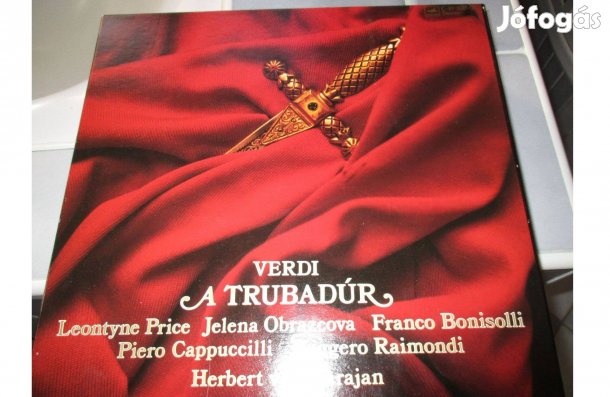Díszdobozos Verdi A Trubadúr bakelit hanglemez album eladó
