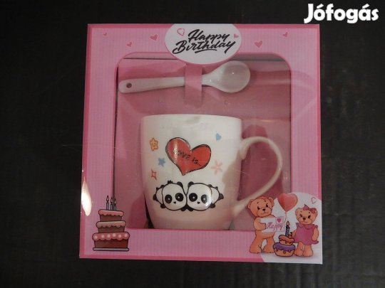 Díszdobozos gyermek születésnapi ajándék bögre szett eladó