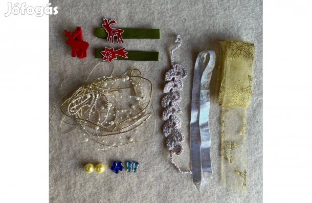 Díszek, szalagok - ünnepi, karácsonyi kreatív csomag