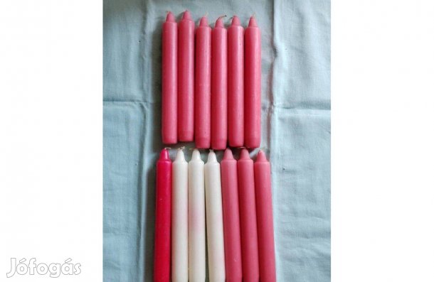 Díszgyertya, színes és csavart egyben, 17 db