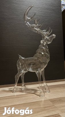 Díszpalack álló szarvas feltölthető üveg, boros üveg, egyedi üveg