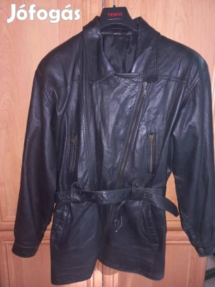 Divatos, hosszított fazonú, finom, puha bőr kiskabát, csinos, öves