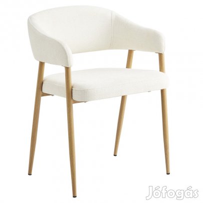 Dizájner étkezőszék, krémszínű/bükk, NIZAR TYP 1