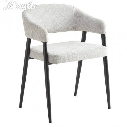 Dizájner étkezőszék, világosszürke/fekete, NIZAR TYP 2