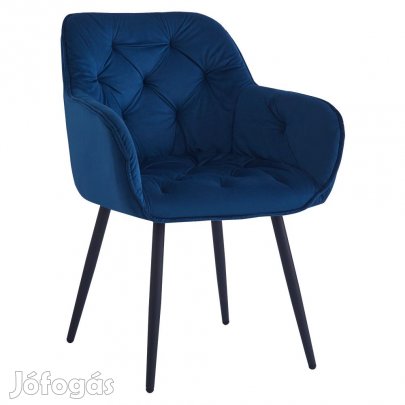 Dizájnos fotel, kék Velvet szövet, FEDRIS 2 NEW