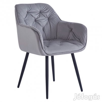 Dizájnos fotel, sötétszürke Velvet szövet, FEDRIS 2 NEW