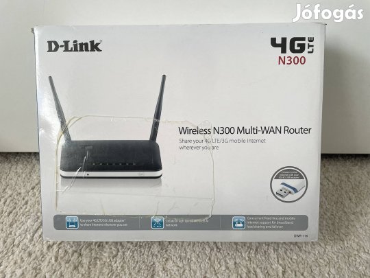 Dlink N300 + DWM-222 független 4G Sim kártyás wifi router. 