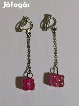 Dobókockás klipsz fülbevaló 