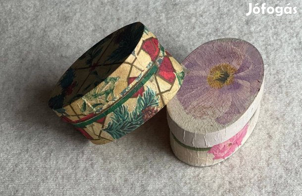 Doboz, ovális háncs dísz