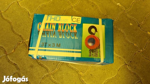 Dobozában, erős flaschenzug, 3 tonnás csigás emelő 3méteres lánccal