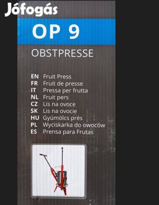 Dobozában gyümölcs prés, 9 literes űrtartalmú kosárral alma prés