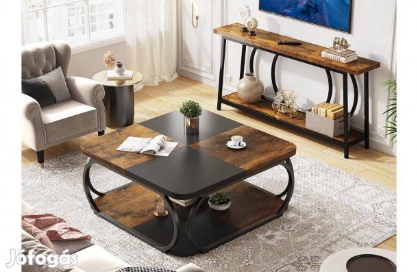 Dohányzóasztal,Tribesigns, modern , MDF, fém ,Új