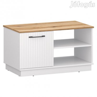 Dohányzóasztal, fehér/evoke tölgy, VELIS 1D