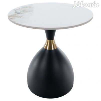 Dohányzóasztal, fehér márvány/fekete/arany, ODIS NEW
