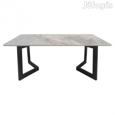 Dohányzóasztal, szürke márvány/fekete, SOFIAN