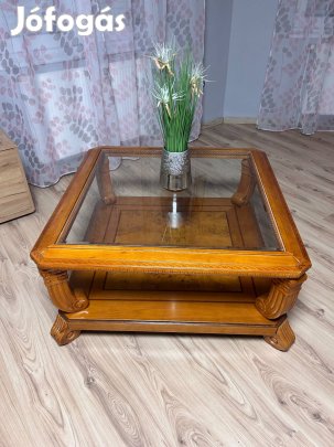 Dohányzóasztal fa , üveg
