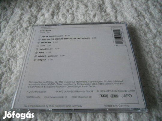 Dollar Brand : African piano CD ( Jazz) ECM - XVI. kerület