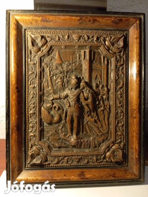 Domborított fém plakett