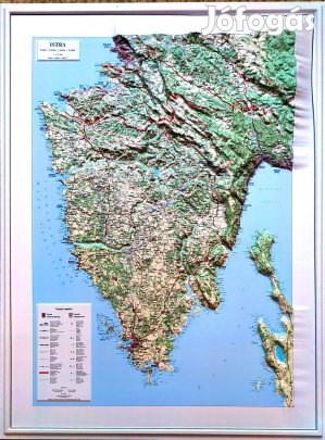 Dombornyomott Isztria-félsziget térkép