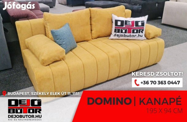 Domino egyenes kanapé ülőgarnitúra 94x195 cm bútor mustár