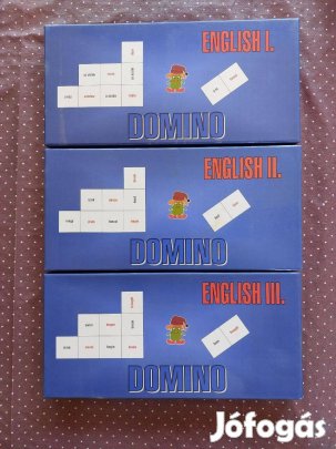 Dominó szett angol szavak tanulásához angol-magyar műanyag domino