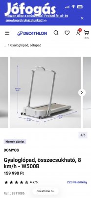 Domyos  Gyaloglópad, összecsukható, 8 km/h - W500B