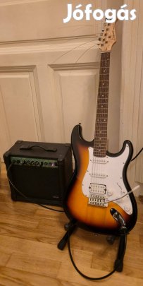 Donner Dst 100 Humbackeres Stratocaster riss Daddario Nyxl húrokkal