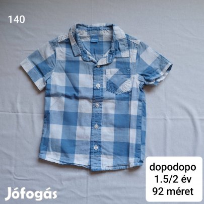 Dopodopo kék kockás ing 92 méret