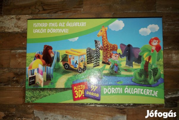 Dörmi állatkertje puzzle 3D-s elemekkel, 97 darabos
