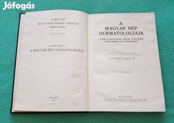 Dr. Berde Károly: A magyar nép dermatológiája könyv