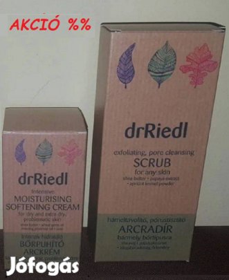 Dr. Riedl bőrpuhító arckrém + bőrradír. Akció %%