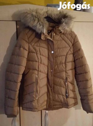 Drapp, kapucnis, steppelt F&F parka-kabát