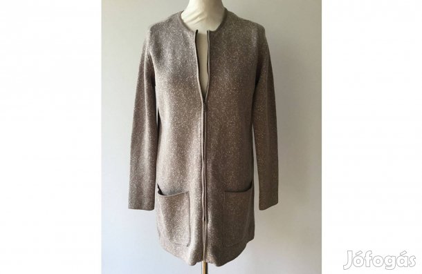 Drapp, szép, női kardigán (cipzáros) S-es (Állapot: hibátlan.)