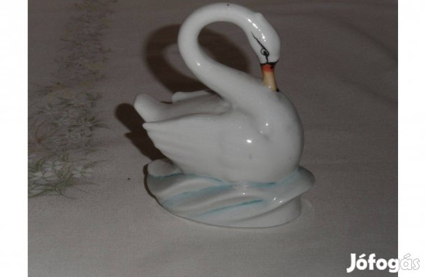 Drasche porcelán hattyú figura, nipp