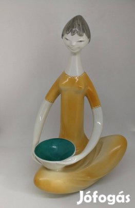 Drasche porcelán tálas lány "Ritka"!