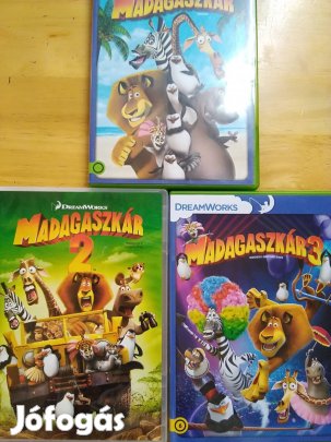 Dreamworks - Madagaszkár 1-2-3 újszerű dvd