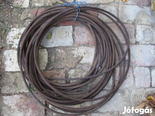 Drótkötél 13mm vastagságú, 30m hosszú használt eladó