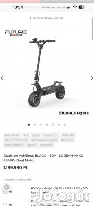 Dualtron New Achilleus Black - 60V - LG 35AH AKKU - 4648W Dual Motor