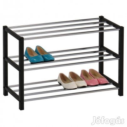 Dublin 4 polcos cipőtároló - polc (fehér-króm) 18468