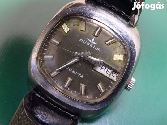 Dugena Eredeti Svájci Férfi Karóra MADE Swiss Napos Naptáras Működő