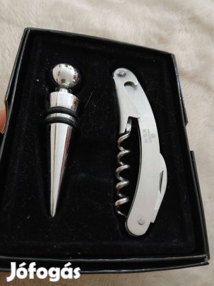 Dugóhúzó és italüveg lezáró szett dobozában