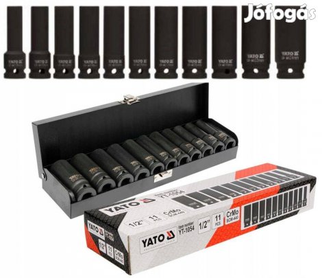 Dugókulcs készlet gépi 11 részes 1/2" Crmo kofferban Yt-1054