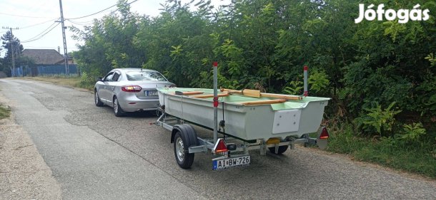 Dunai ladik 4 ütemű Tohatsu motorral és utánfutóval eladó